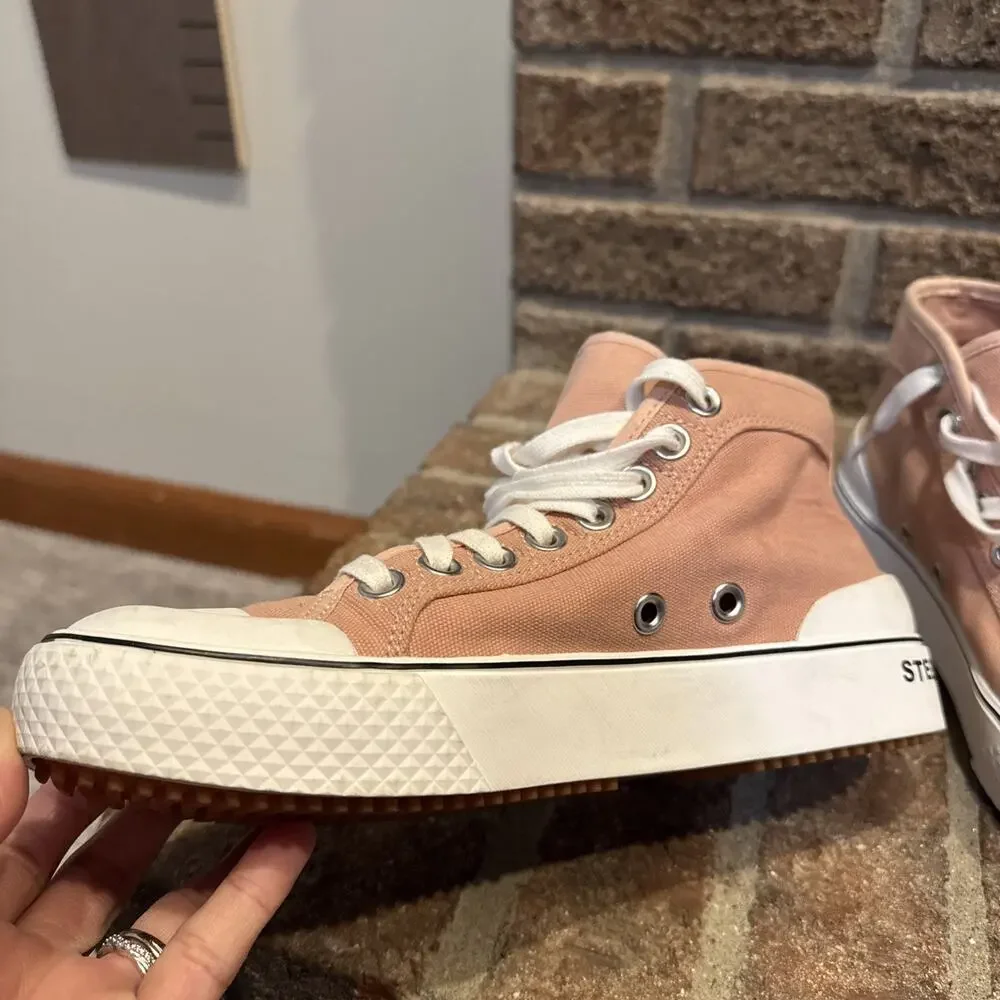 Stella McCartney Futeni/Funchi Blush Canvas High Top shoes Sz 8 blush pink #0047